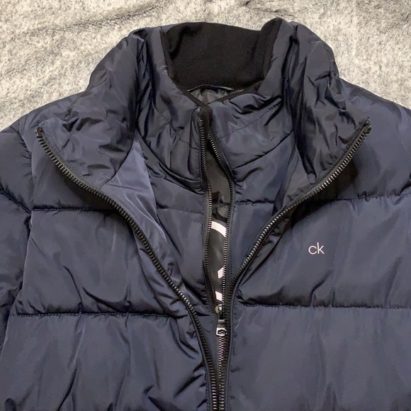 Calvin Klein Dark Navy Puffer Jacket with Inner Bib - Picture 2 of 7